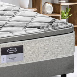 Colchón Yorker + 2 Pack Almohada Basic Atlas + Protector Basic Atlas