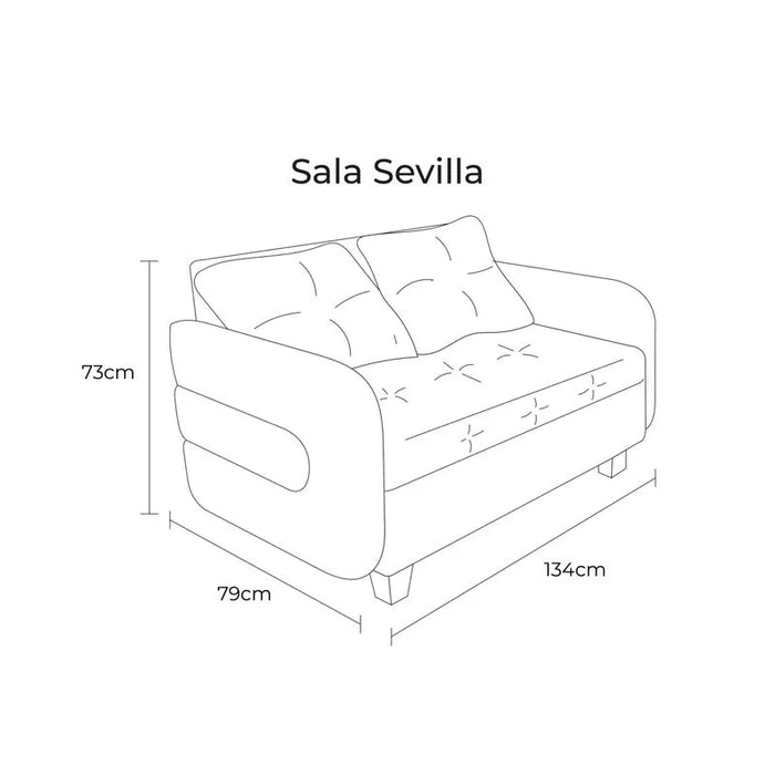Love Seat Sevilla Gris