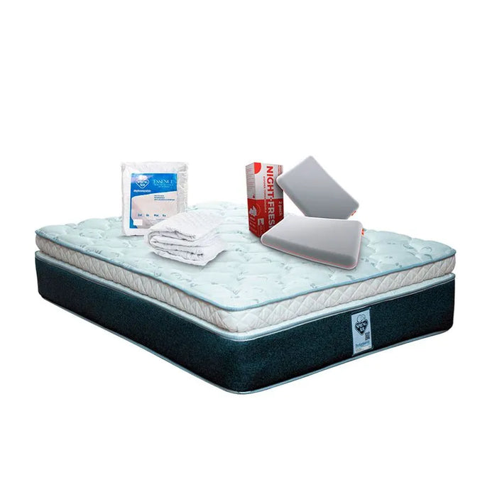 Colchón Gibson + Protector Essence + 2 Pack Almohadas Night Fresh