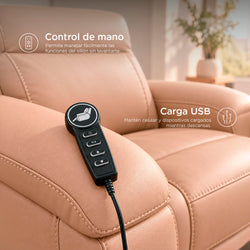 Reclinable Eléctrico Nago Con Masaje Spring Air Beige