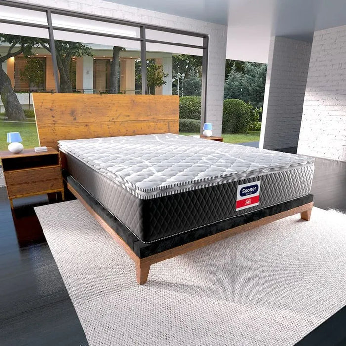 Colchón Sooner + 2 Pack Almohadas Peach Feel