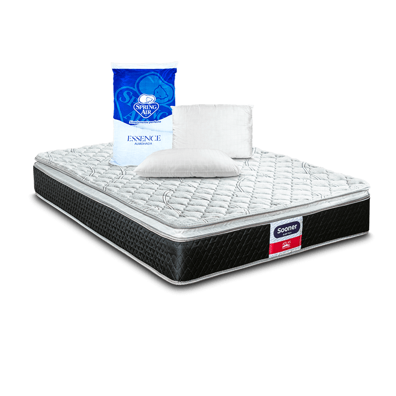 Colchón Sooner + 2 Pack Almohadas Peach Feel