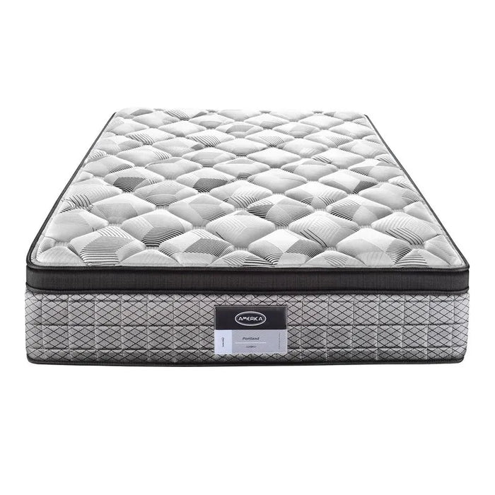 Colchón Portland + 2 Pack Almohada Basic Atlas + Protector Basic Atlas