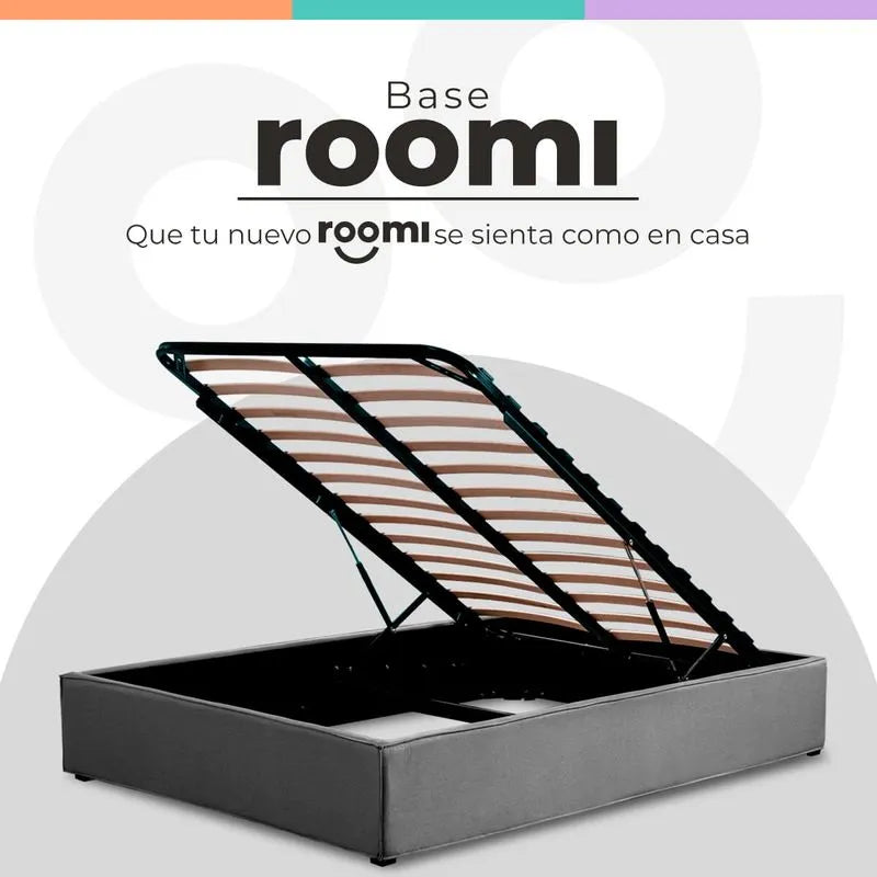 Base de Cama con almacenamiento Gris