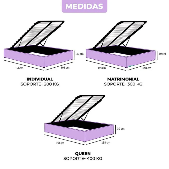 Base de Cama con almacenamiento Nomad