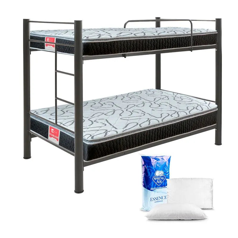 Litera Valki Individual-Individual + 2 Colchones Starlight + 2 pack Almohadas Peach Feel