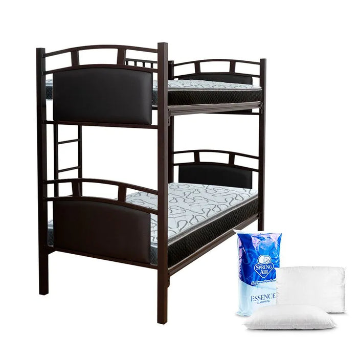 Litera Luxemburgo Individual-Individual + 2 Colchones Starlight + 2 pack Almohadas Peach Feel