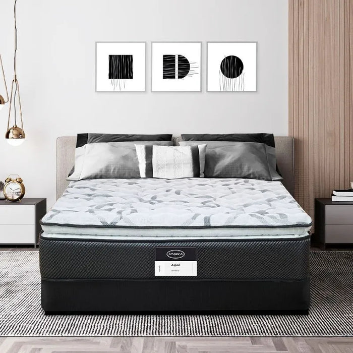 Colchon Aspen + 2 Pack Almohada Basic Atlas + Protector Basic Atlas
