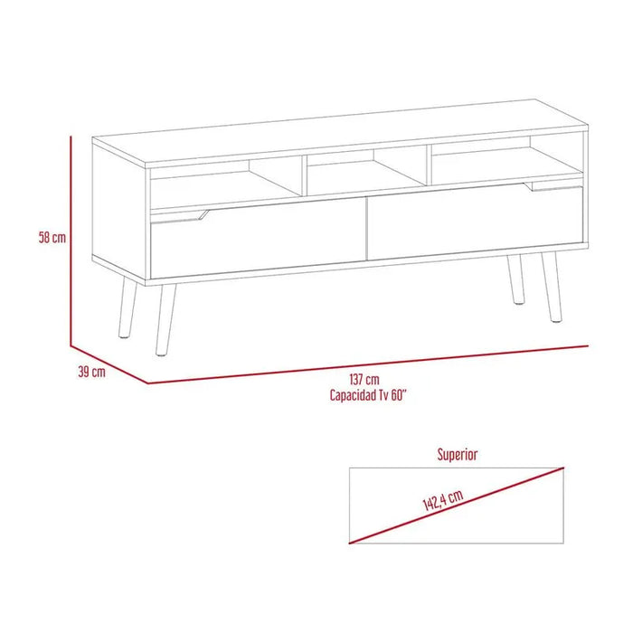 Mueble Para TV Oslo De 60" Blanco