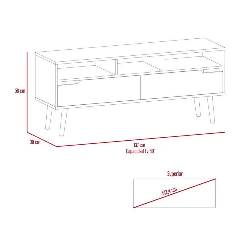Mueble Para TV Oslo De 60" Blanco