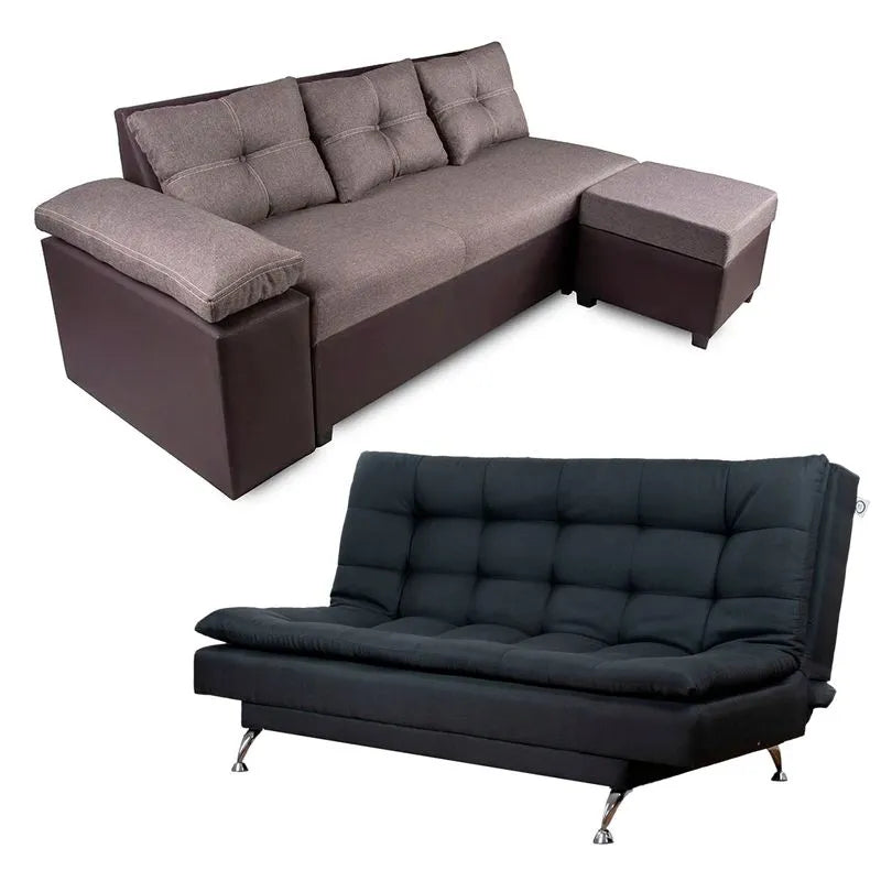 Paquete Maxi Sala Modular + Sofá Cama Gris