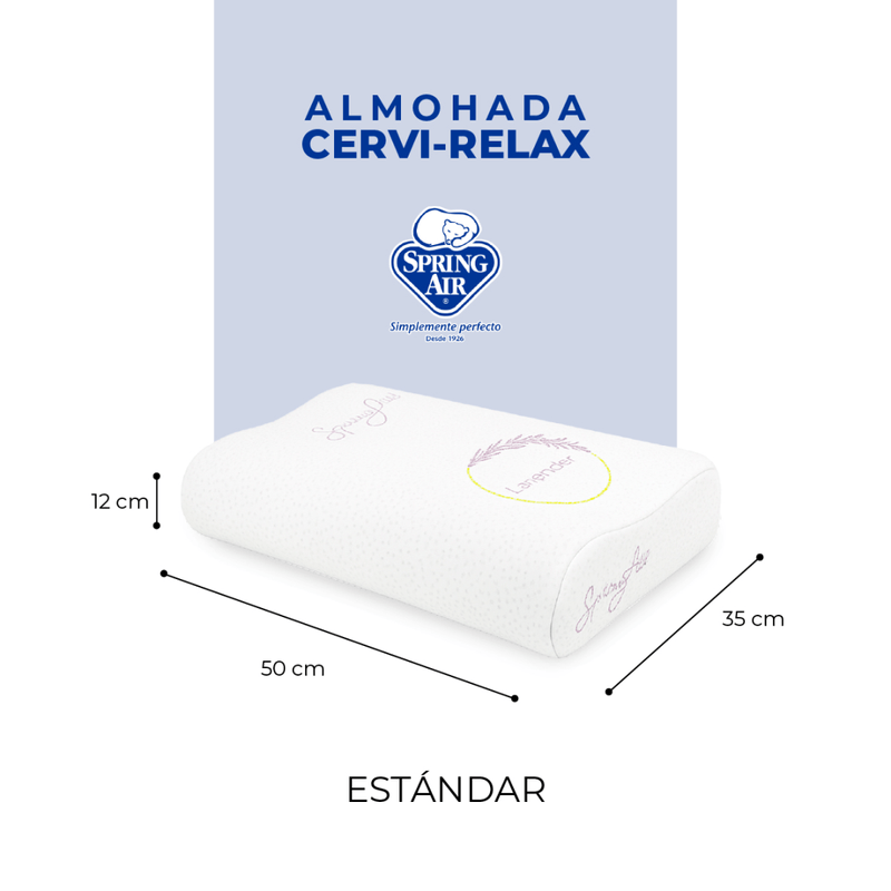 Almohada Cervi-Relax Spring Air Memory Foam Lavanda