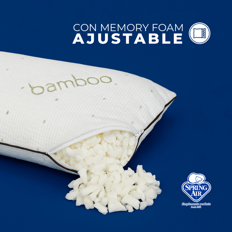 Almohada Ajustable Spring Air Memory Foam Cozy Bamboo