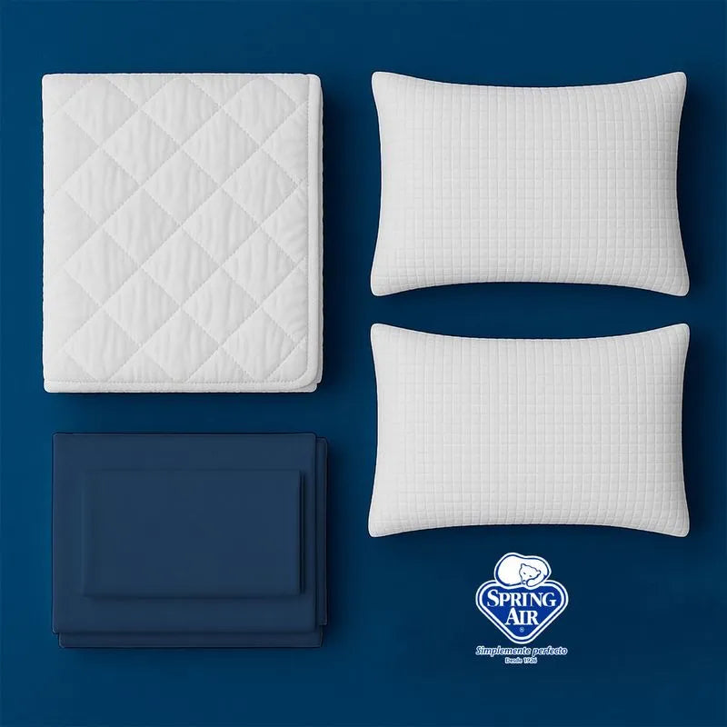 Set Protector Essence + 2 Pack Almohadas Peach + Sabanas Marino