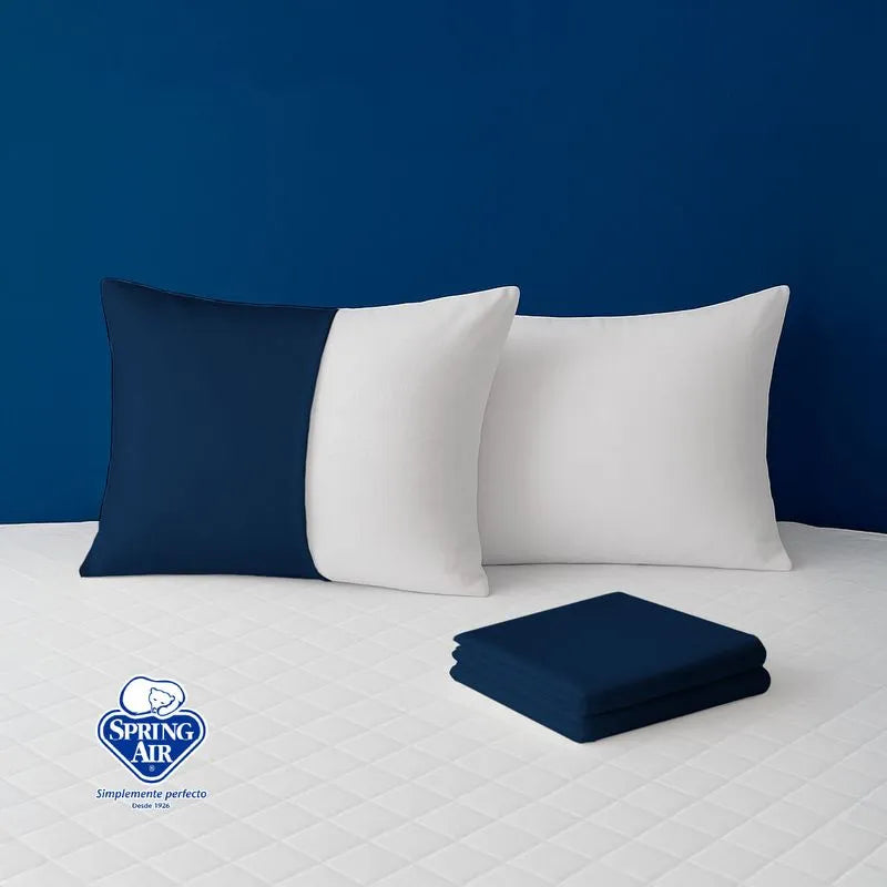 Set Protector Essence + 2 Pack Almohadas Peach + Sabanas Marino