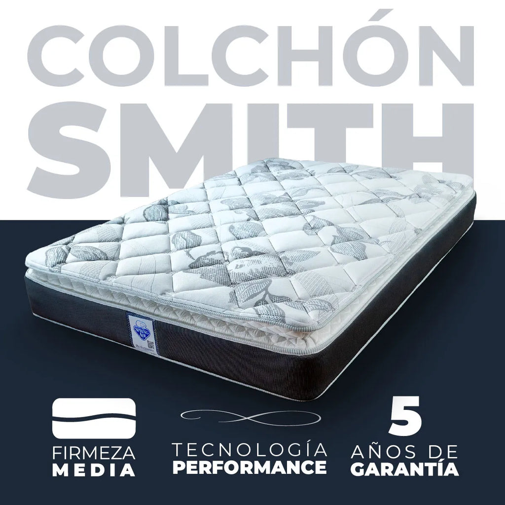 Colchon Smith + Almohada 2 Pack Essence Peach Feel + Protector De Colchon Essence Impermeable