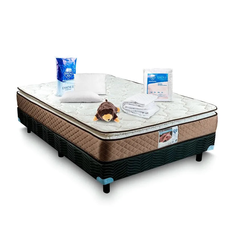 Colchón Berkeley + Almohada 2 Pack Essence Peach Feel + Protector De Colchon Essence Impermeable