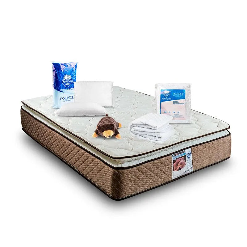 Colchón Berkeley + Almohada 2 Pack Essence Peach Feel + Protector De Colchon Essence Impermeable
