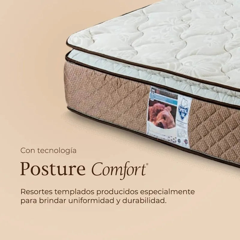 Colchón Berkeley + Almohada 2 Pack Essence Peach Feel + Protector De Colchon Essence Impermeable