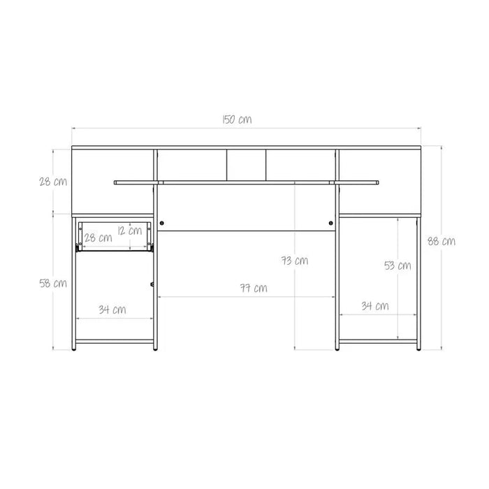 Escritorio Gamer Ares Rojo Negro