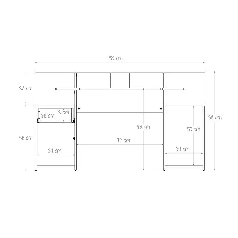 Escritorio Gamer Ares Rojo Negro