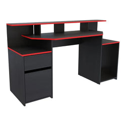 Escritorio Gamer Ares Rojo Negro