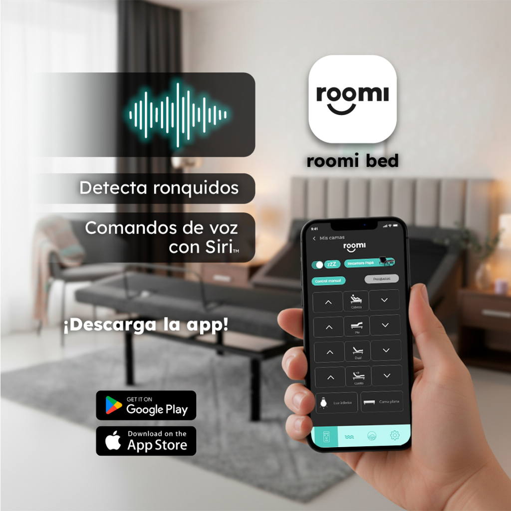 Cama Eléctrica Roomi Plus Lumbar + 2 Almohadas De Gel Roomi