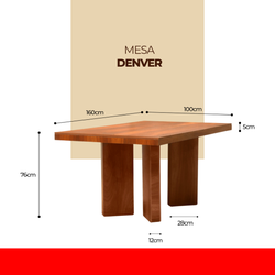Mesa de comedor armable Denver