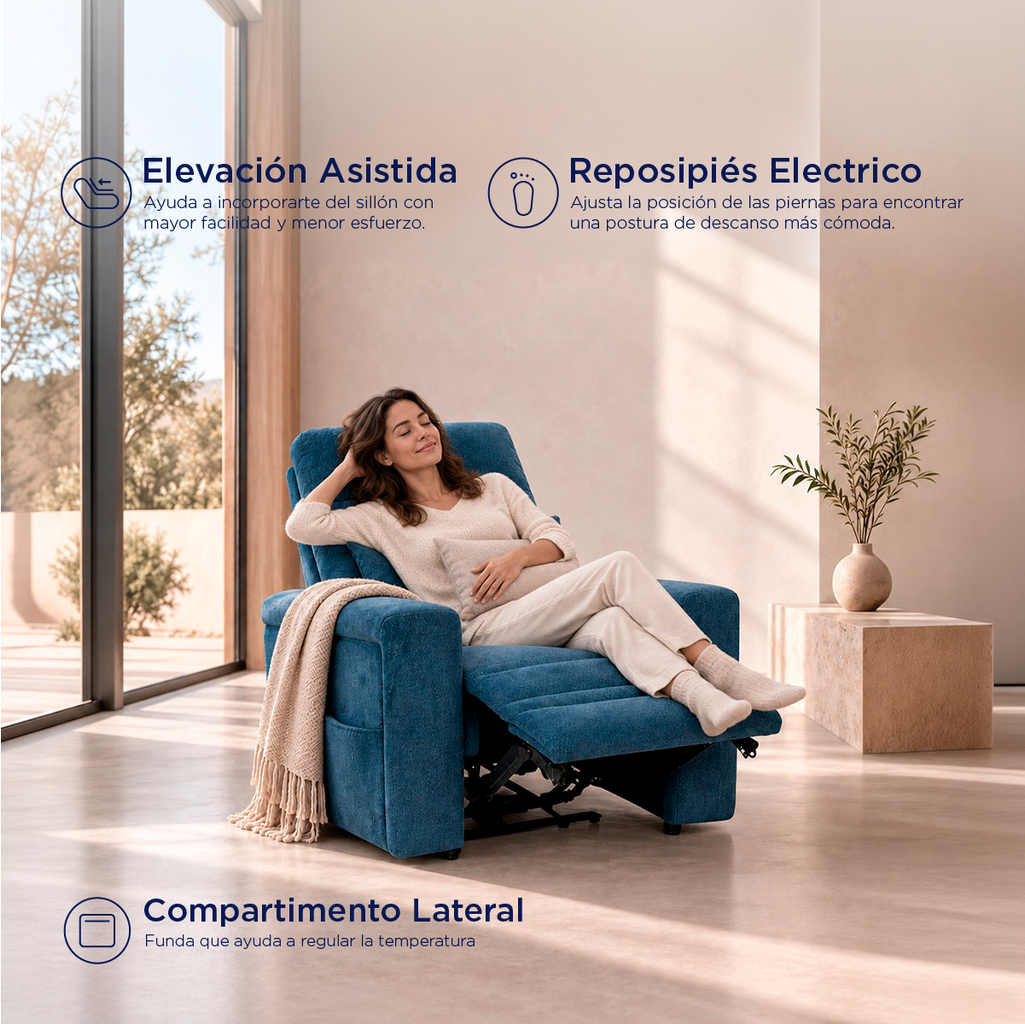 Reclinable Eléctrico Siena Con Masaje Spring Air