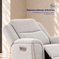 Sofá Reclinable Eléctrico Milo Spring Air Gris Plata