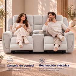 Sofá Reclinable Eléctrico Milo Spring Air Gris Plata