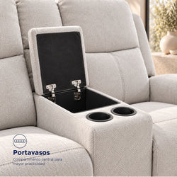 Sofá Reclinable Eléctrico Milo Spring Air Gris Plata