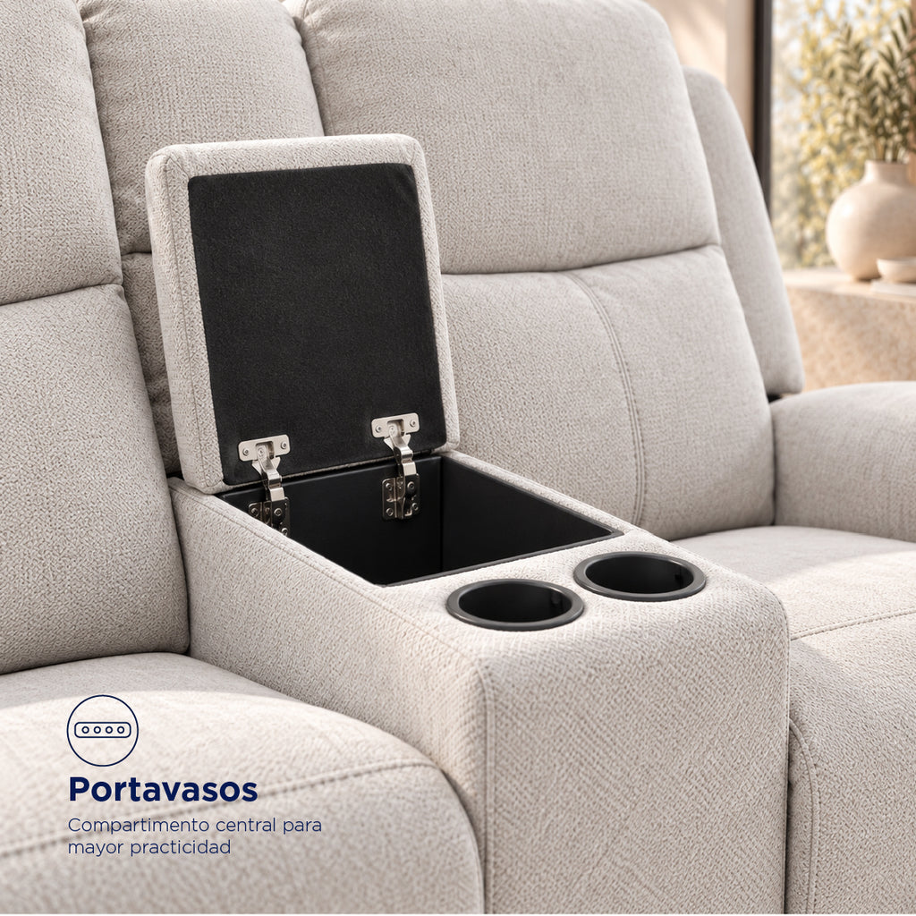 Sofá Reclinable Eléctrico Milo Spring Air Gris Plata