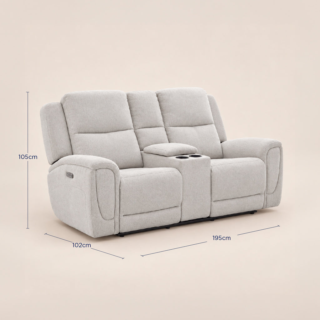 Sofá Reclinable Eléctrico Milo Spring Air Gris Plata