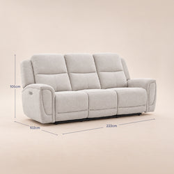 Sofá Reclinable Eléctrico Milo Spring Air Gris Plata