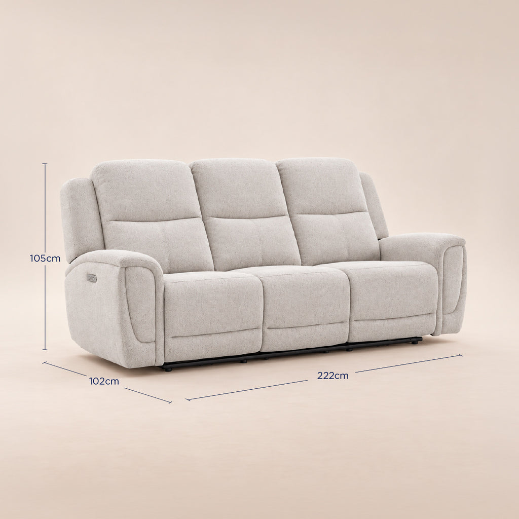 Sofá Reclinable Eléctrico Milo Spring Air Gris Plata