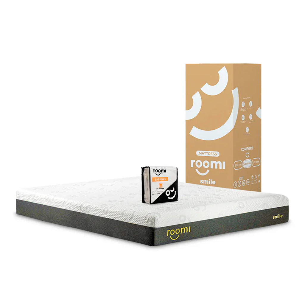 Colchón roomi smile + Juego de sabanas roomi algodón