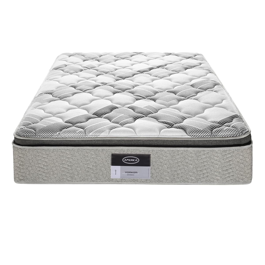 Colchón Yorker + 2 Pack Almohada Basic Atlas + Protector Basic Atlas