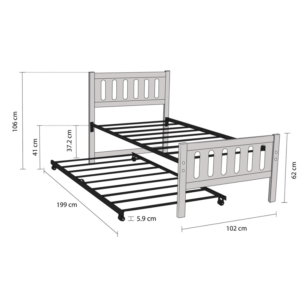 Cama baja Cherokee Gris