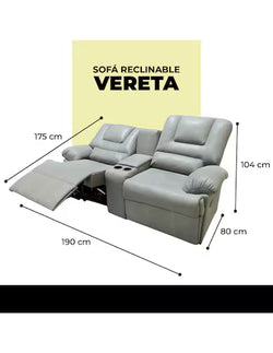 Sofá Reclinable Vereta Gris